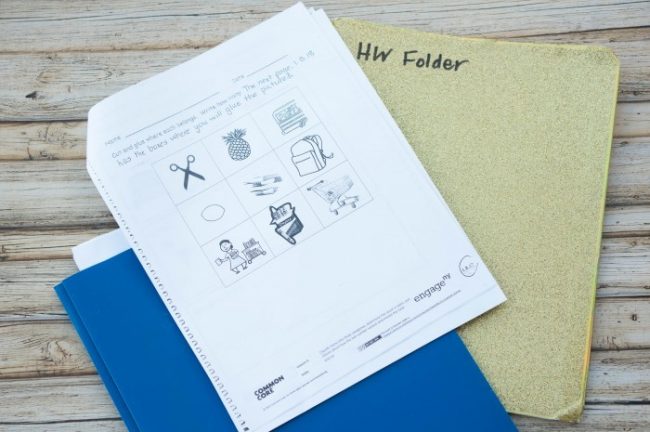 Back to School Hack - Designate a Spot for Homework Folders!