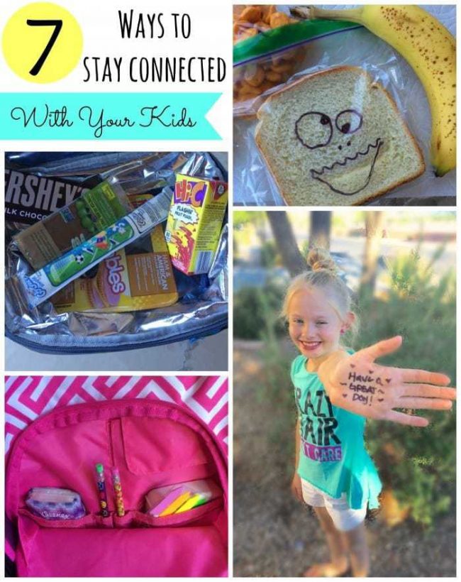 Great ways to stay connected to your kids even while they are at school! Creative ideas to let your kids know you are thinking of them. #Ad