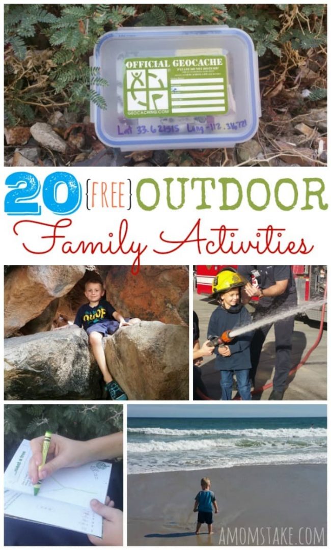 There are so many fun, and free, outdoor fun you can have together as a family! You're going to love this list of family and kids activities that will create that bond by getting outside together.