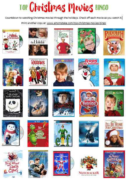 Top 25 Christmas Movies to Watch in December! Best Christmas Movies Bingo