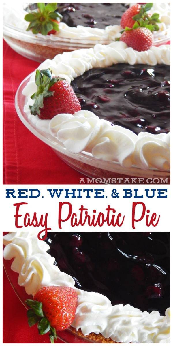 So easy, this sweet dessert will be a crowd pleaser! Red, White, & Blue Patriotic pie in just 15 minutes!