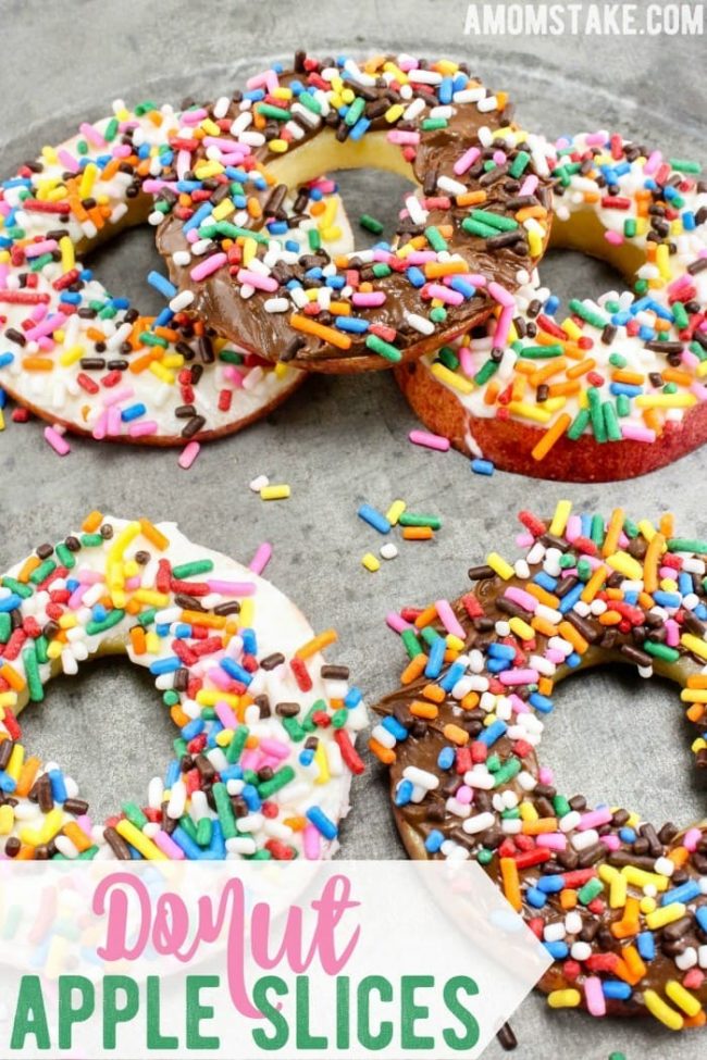 Amazingly easy and cheap these apple slice donuts make a fun surprise after school snack. Or, make a batch as an April Fool's day prank and wait for the giggles to ensue!
