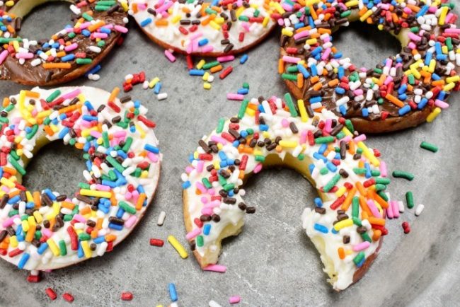 Amazingly easy and cheap these apple slice donuts make a fun surprise after school snack. Or, make a batch as an April Fool's day prank and wait for the giggles to ensue!