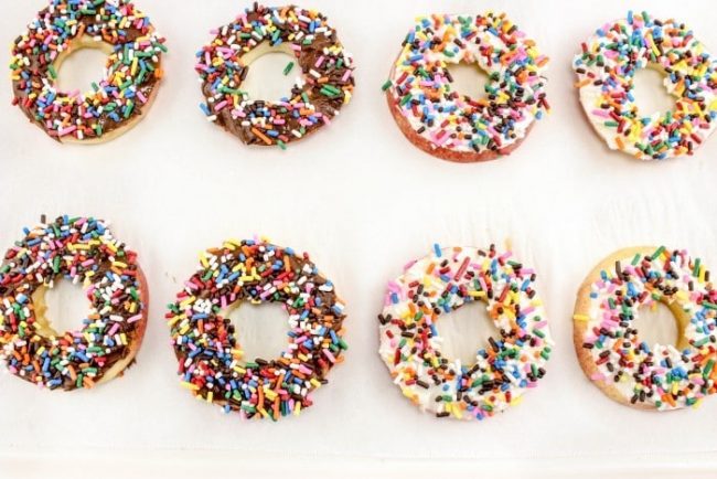 Amazingly easy and cheap these apple slice donuts make a fun surprise after school snack. Or, make a batch as an April Fool's day prank and wait for the giggles to ensue!