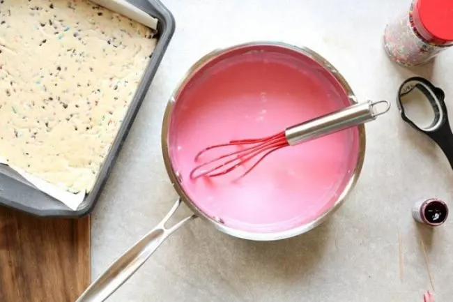 No Bake Cookie Dough Bars 6 So delicious, these no bake cookie dough bars are easy to make and no baking required! You'll love this easy cookie bar dessert with sprinkles!