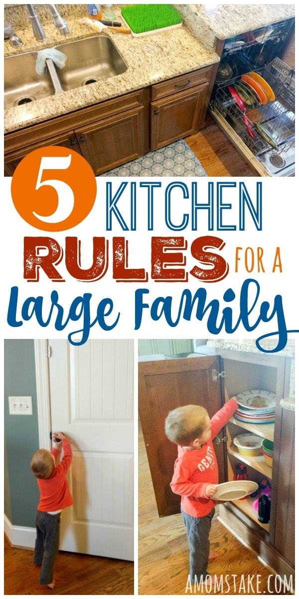 Stick to these 5 kitchen rules for a large family to help you manage the household chores and cleaning tasks!