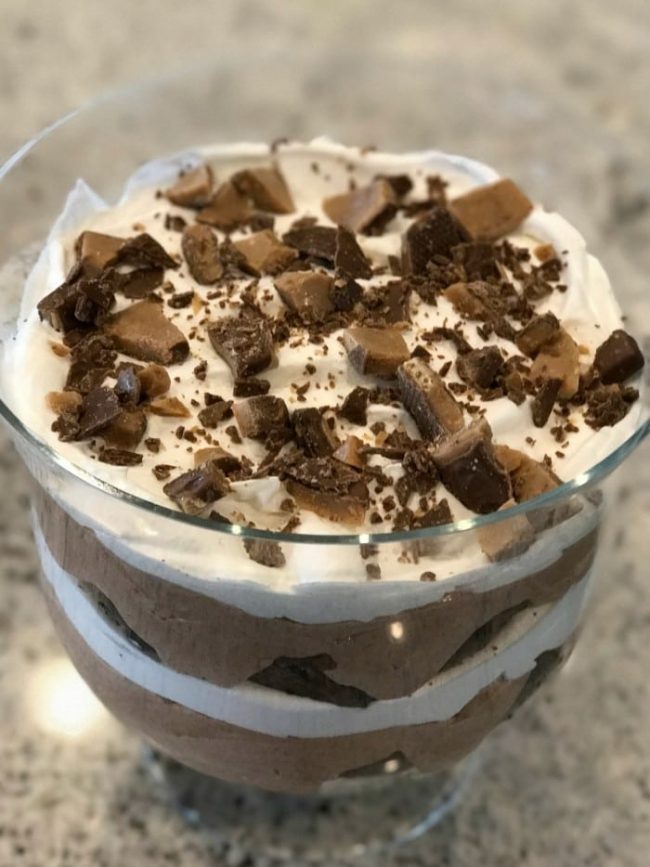 Easy Brownie Trifle Recipe 5 This Brownie Trifle is such a delicious dessert and so easy to make! It is what I take when I want to impress but don’t want to take all day making something.