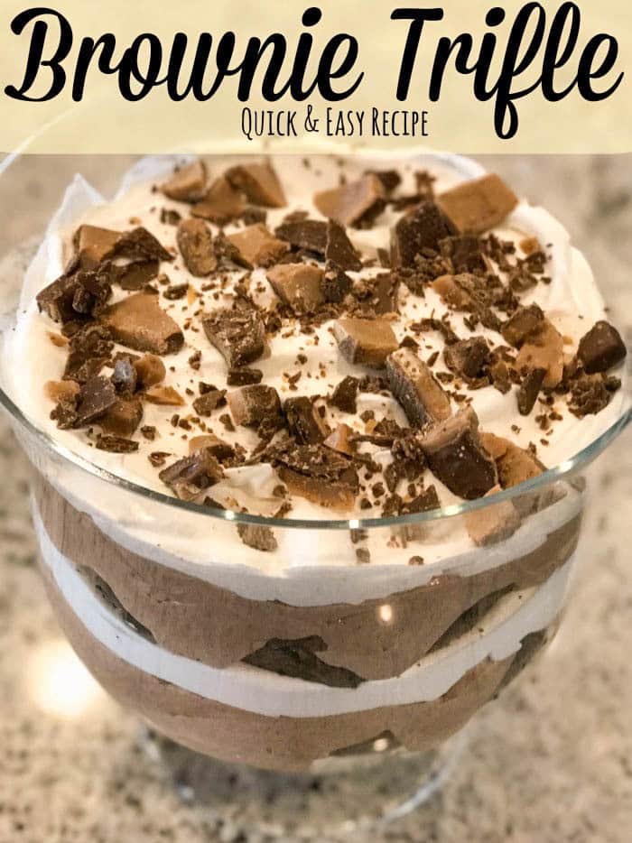 This Brownie Trifle is such a delicious dessert and so easy and quick to make! It is what I take when I want to impress but don’t want to take all day making something.