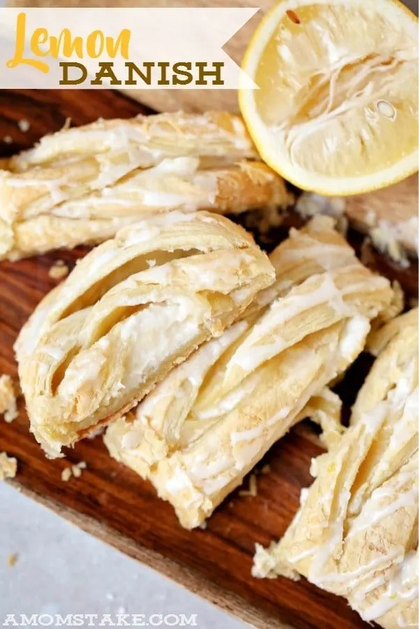 Easy Lemon Breakfast Danish with just 6 simple ingredients a sweet, cheese filled, hint of tart recipe that's perfect for a brunch or Easter gathering!
