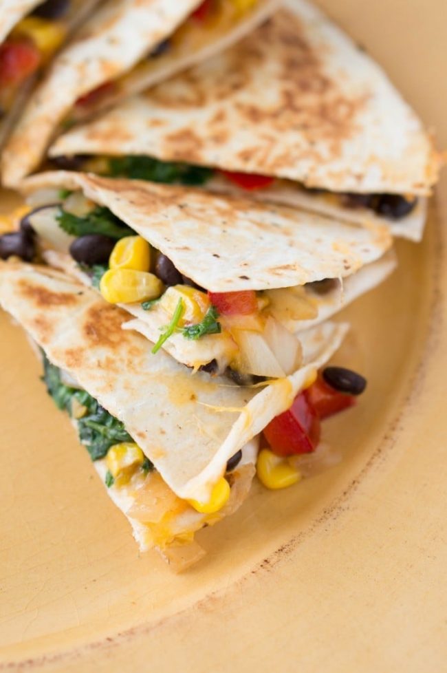 This southwest recipe is FULLY loaded! It is amazing, you'll never eat your quesadilla any other way. Topped with all your favorites, a filling lunch or dinner.