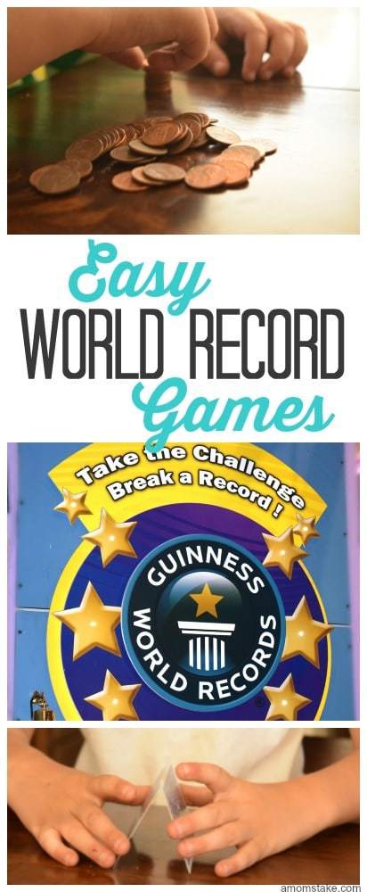 These Easy World Record Challenges games are perfect for a kids party or a boring day at home this summer.