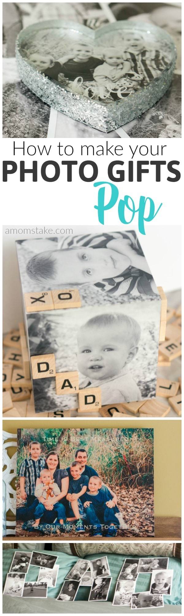 These amazing (and SO EASY) DIY ideas will take an ordinary photo gift to a personalized level in minutes (or seconds). Perfect for Father's Day or other gifts.