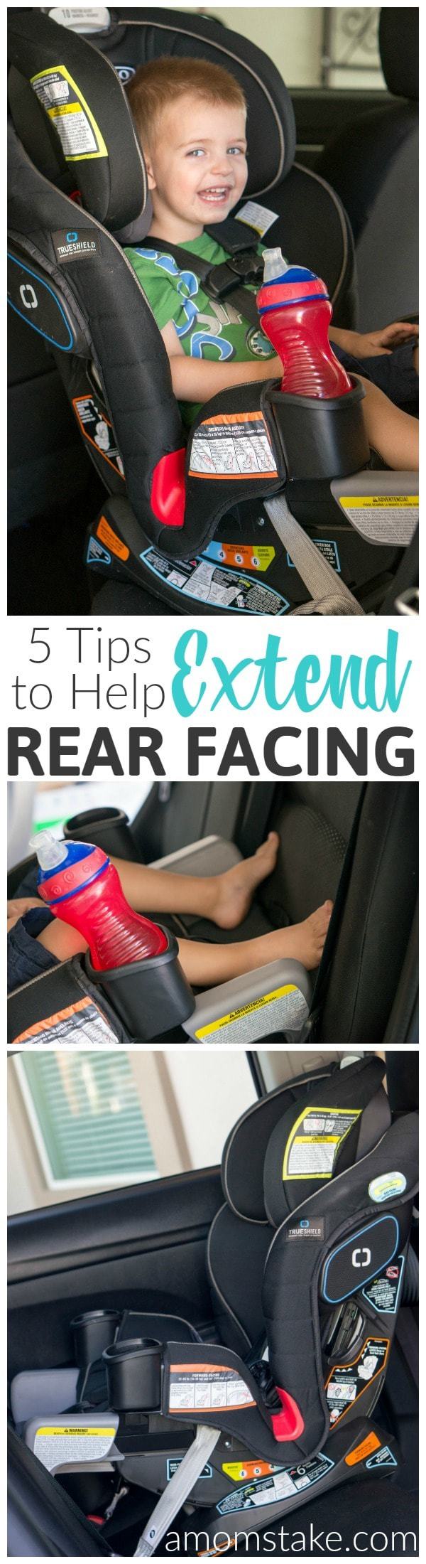 These 5 easy tips will help moms and dads keep your baby and toddlers rear facing longer! It's best to extend rear-facing in their car seat as long as the car seat limits allow to keep your children safe!