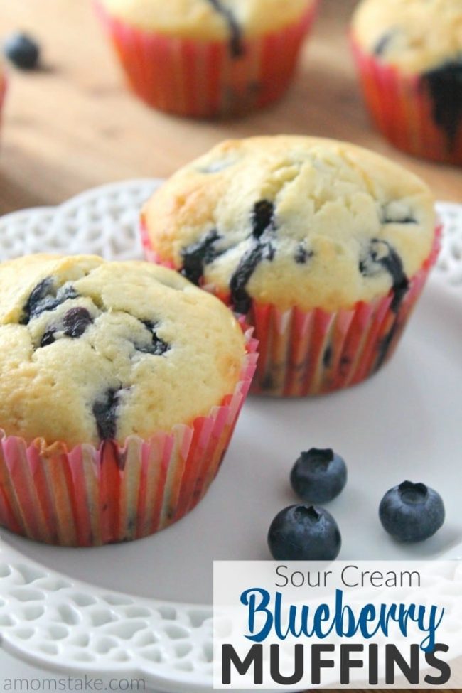 These sour cream blueberry muffins are moist, delicious and addictive! You'll never want another muffin recipe again! 