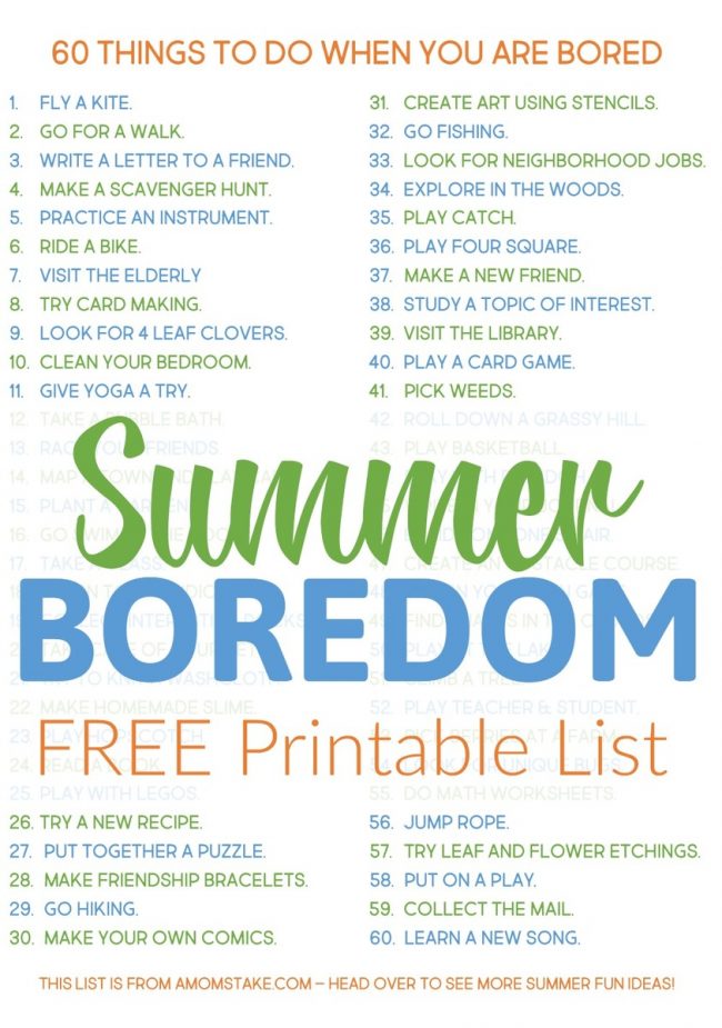 Easy & Cheap Things to do When You're Bored for Kids and Families