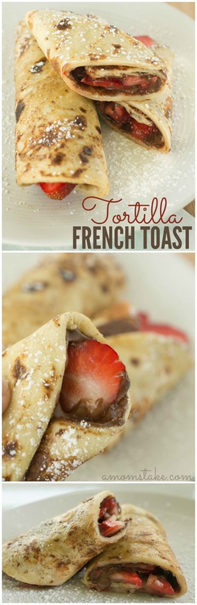 If you are looking for quick and simple for breakfast, this tortilla french toast recipe can't be beaten! Start your day off tasty! 