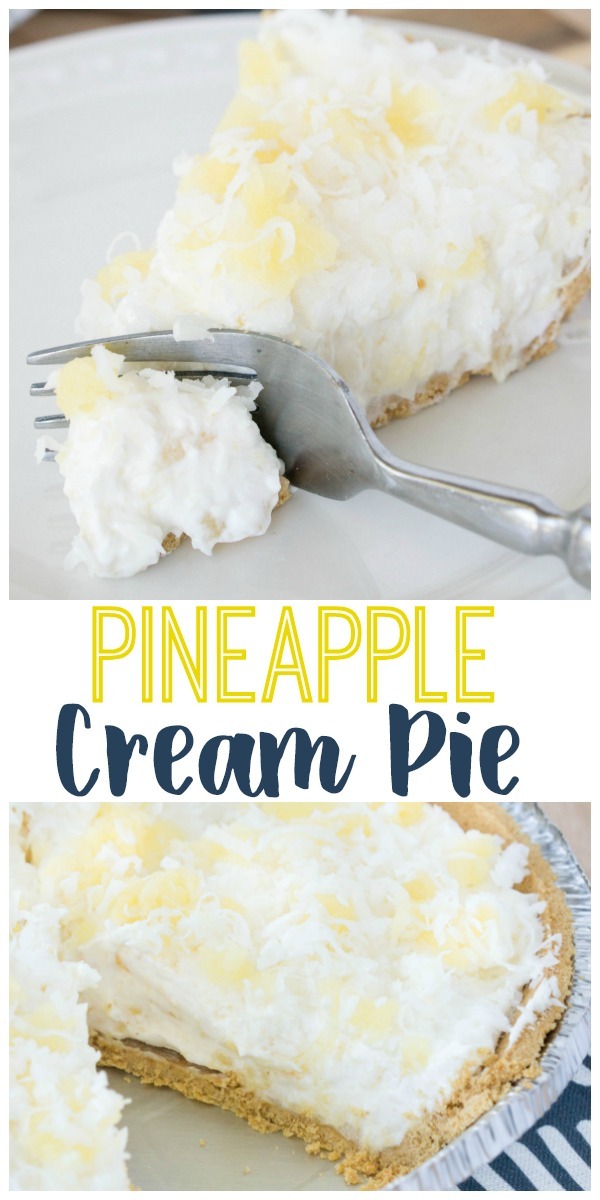 Easy No Bake Pineapple Cream Pie