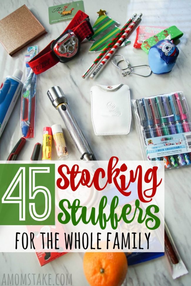 45 Stocking Stuffers for the Whole Family #stockingstuffers #christmas #christmasgifts #giftideas 