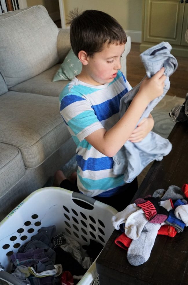 Teaching Kids to Help with Chores nathan folding