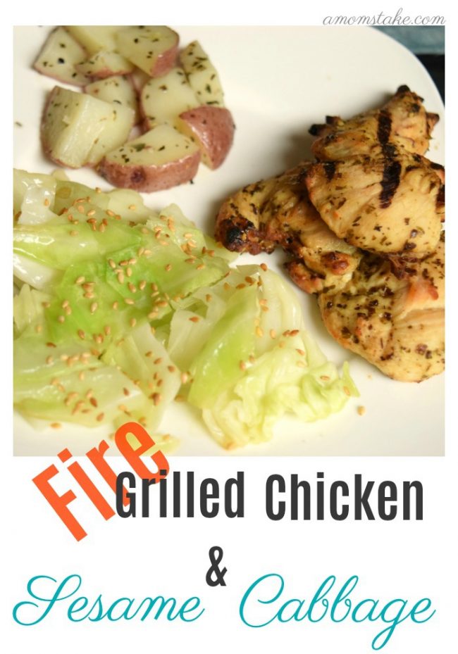 Fire Grilled Chicken & Sesame Cabbage Recipe FireGrilledChickenNSesameCabbage