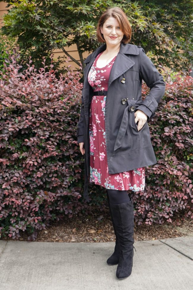 easy fall layered look with spring dress