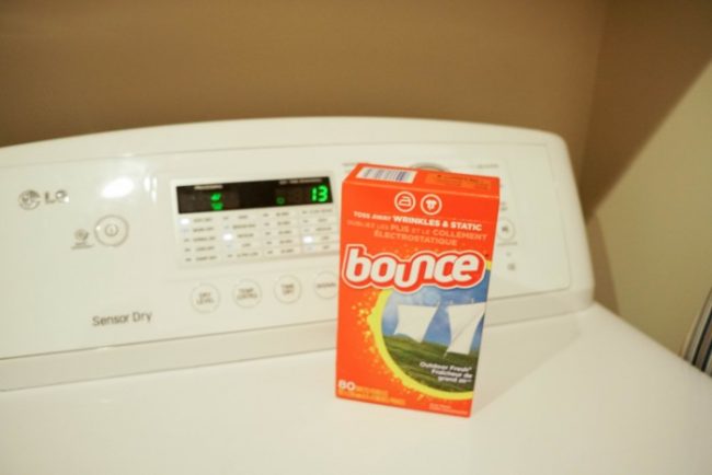 bounce dryer sheets on top of dryer