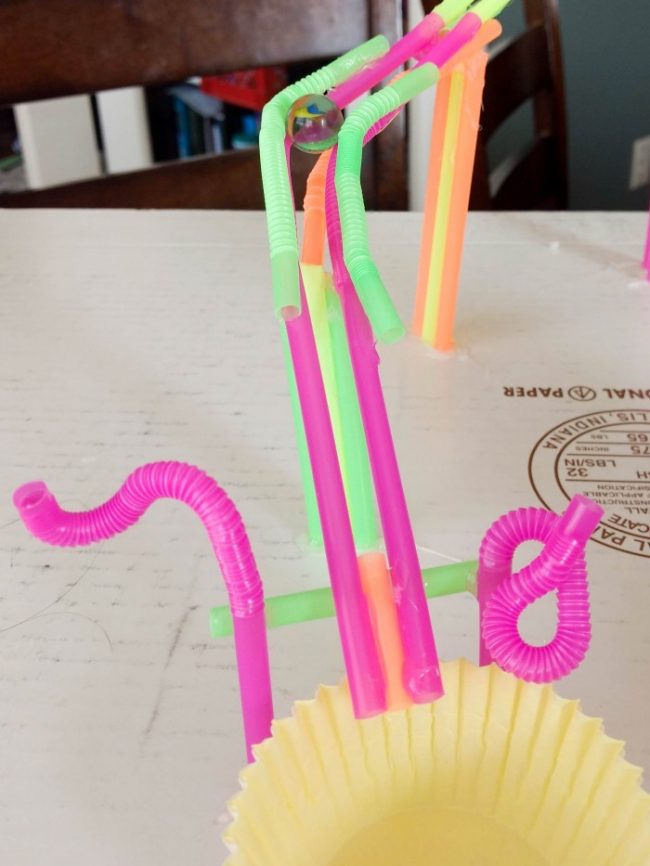 roller coaster made with straws