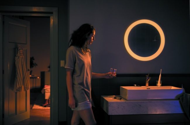 philips hue lighted mirror