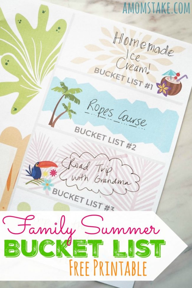 Family Summer Bucket List: TreeRunner Adventure Park Family Summer Bucket List Free Printable