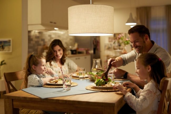 Top Mother's Day Gift Ideas 4 Top Mother's Day Gift Ideas US Philips Smart WiFi LED WiZ Connected Having Dinner