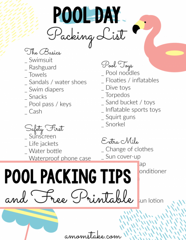 Pool Day Packing List & Tips Pool Day Packing List Pin