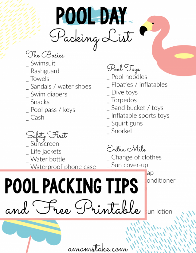 Pool Day Packing List & Tips 14 Pool Day Packing List & Tips Pool Day Packing List Pin