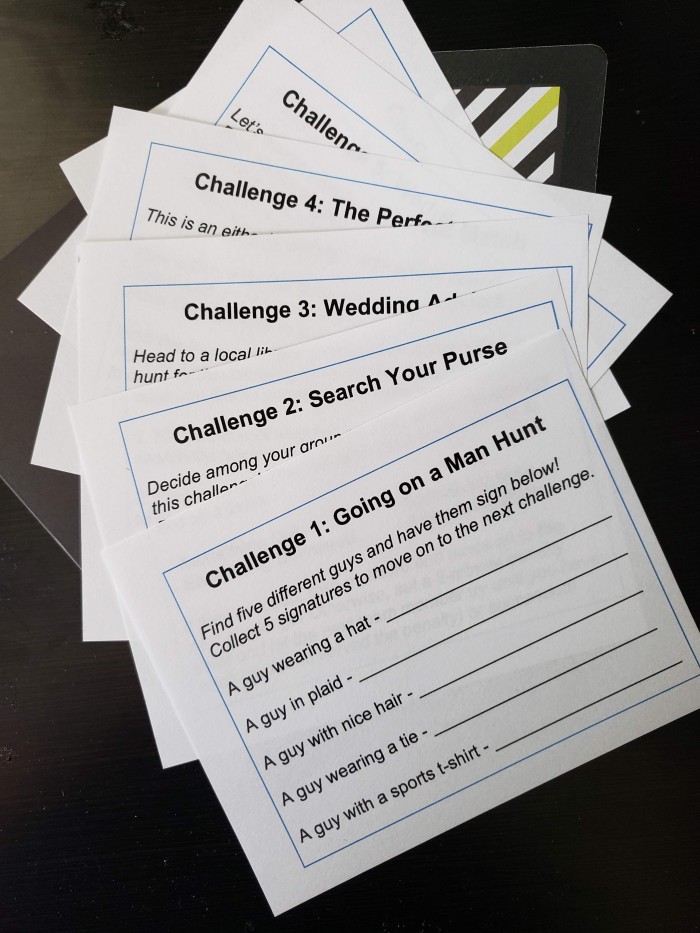 Free & (Clean) Fun Bachelorette Scavenger Hunt Party Printable
