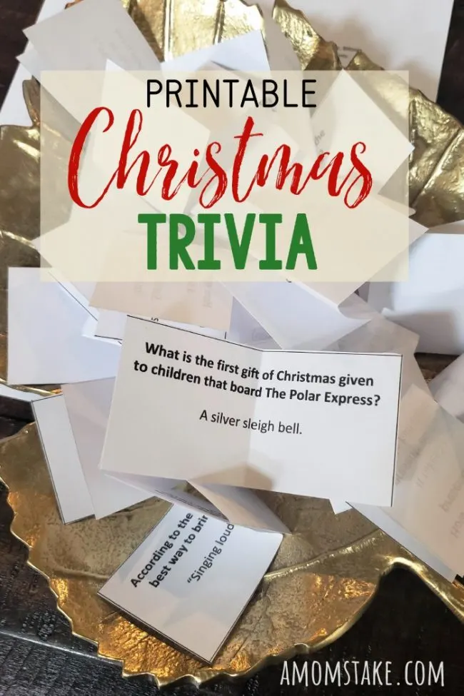 Christmas Themed Think Quick Game Christmas Trivia Game