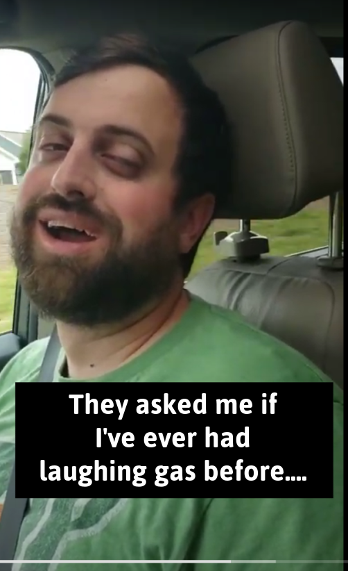 Husband's Funny Wisdom Teeth Removal Aftermath Video & Transcript laughing