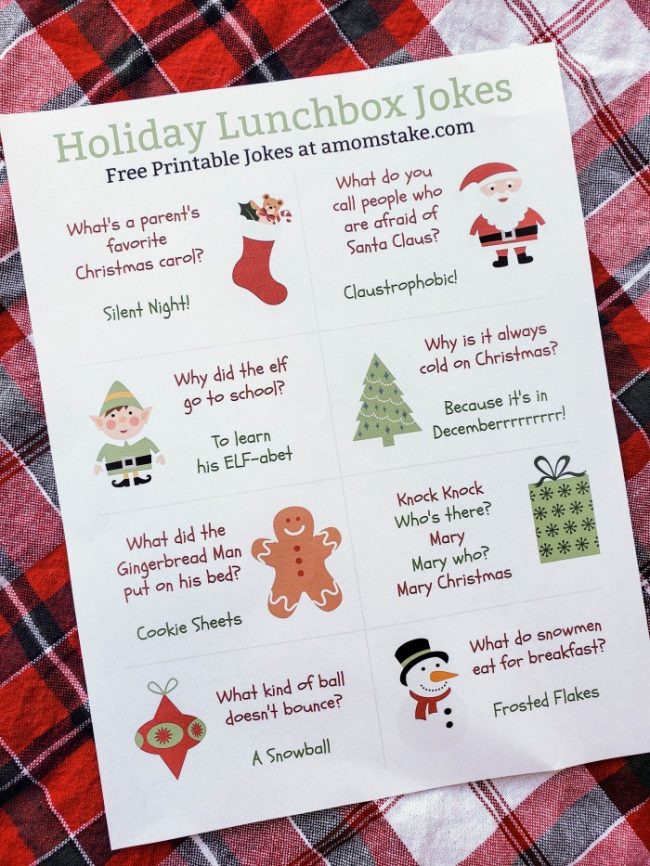 Christmas Bento Lunchbox & Holiday Jokes Printable Christmas Lunchbox2