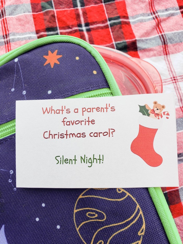 Christmas Bento Lunchbox & Holiday Jokes Printable