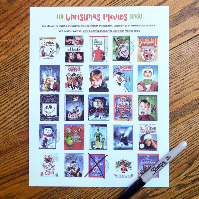 25 Days of Christmas Movies Bingo Tracker Printable!