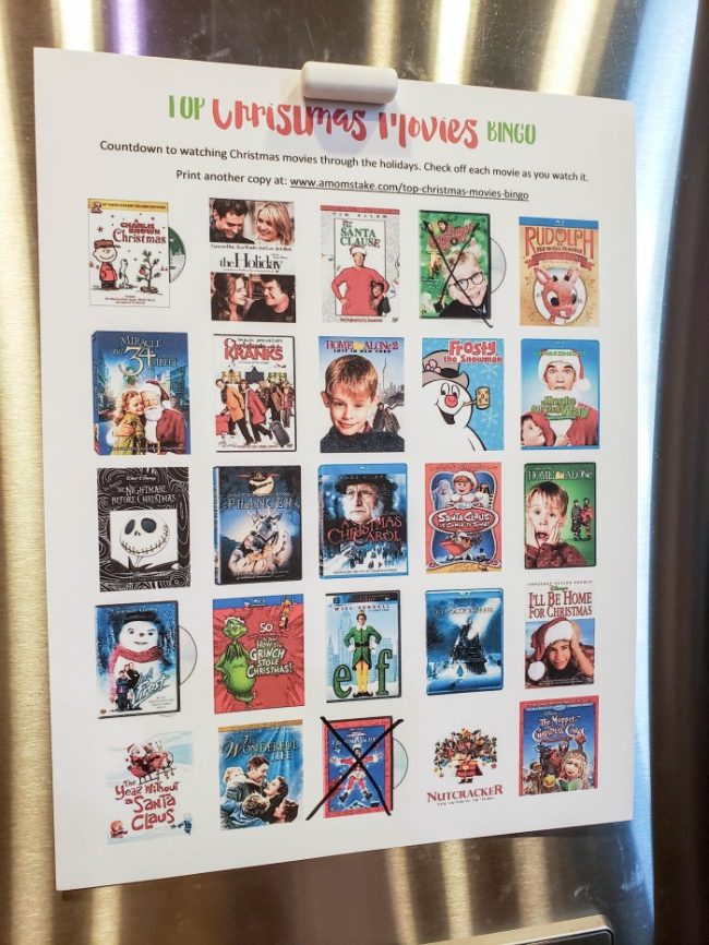 25 Days of Christmas Movies Bingo Tracker Printable! Christmas Movies Bingo1