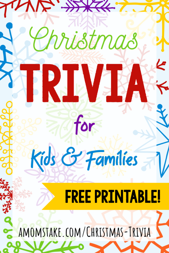 Christmas Trivia: Questions and Answers for Kids & Families +Printable! Christmas Trivia