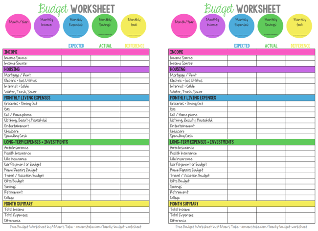 Printable Monthly Family Budget Worksheet 9 Printable Monthly Family Budget Worksheet family budget worksheet