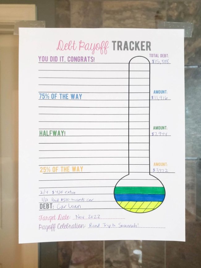 printable debt payoff tracker and planner with goals