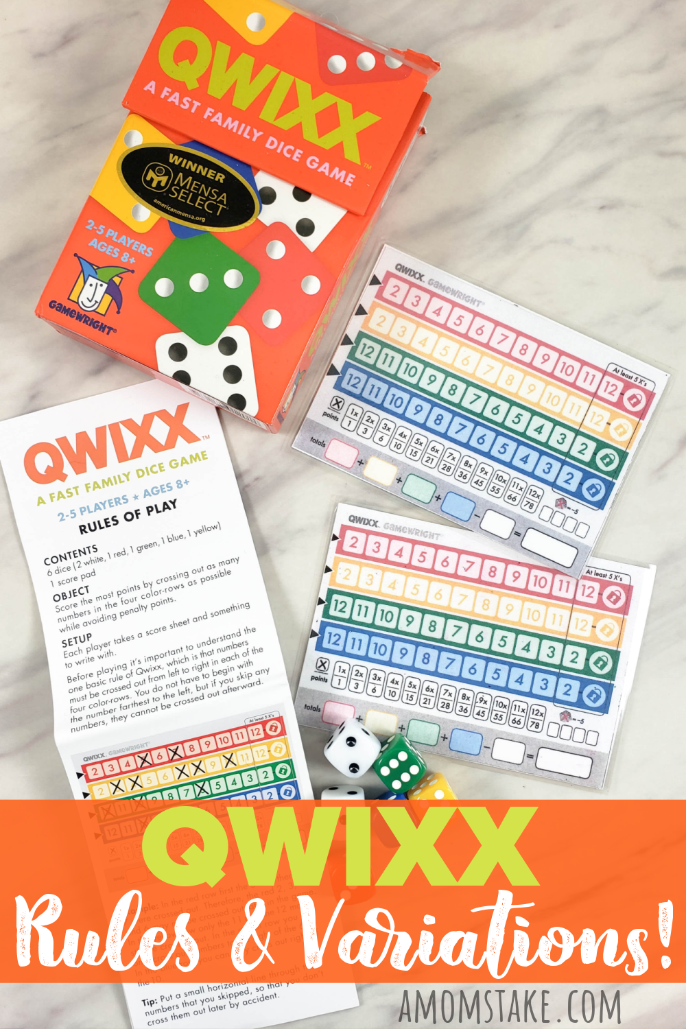 How to Play Qwixx game rules and 10 fun Qwixx variations to try to mix up the play style! Your family will love this fun and fast paced dice game that has lots of replayability.