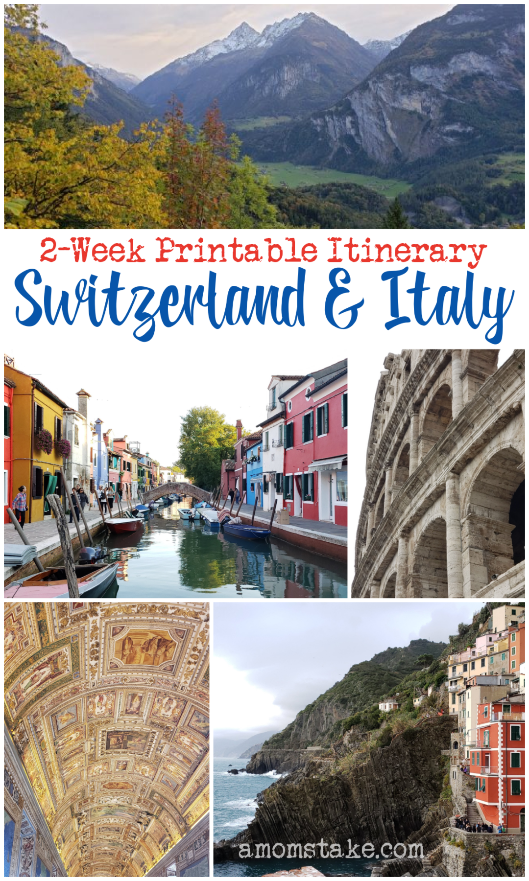 2 week Switzerland and Italy Travel Itinerary including printable and editable agenda to quickly and easily plan your own trip to Europe! A quick guide with travel plans for each day with destinations and then visit our more in-depth guides for planning individual parts of the trip.